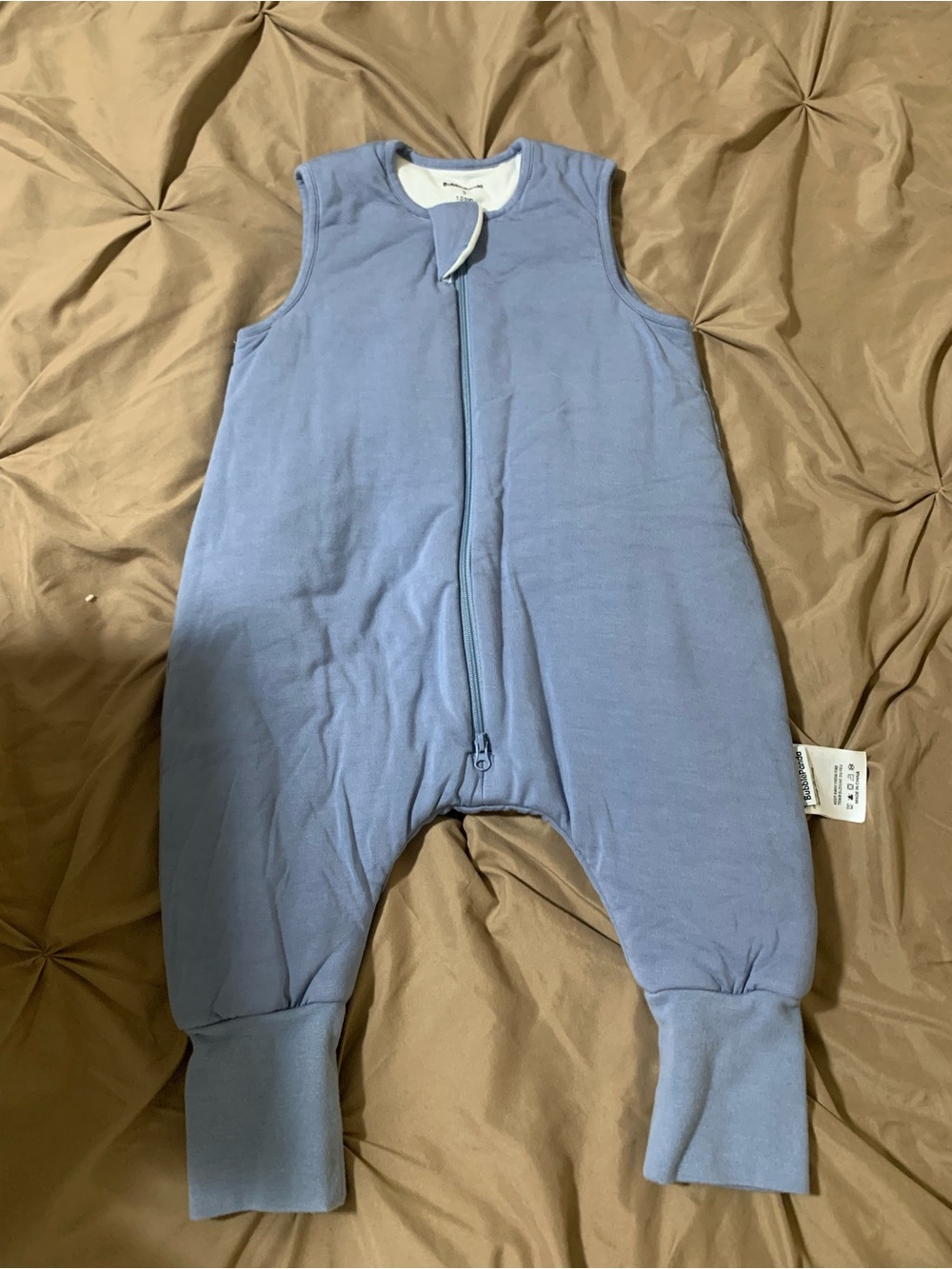 Blue Baby Sleep Sack Romper with Front Zipper- Bubble Panda brand NWOT